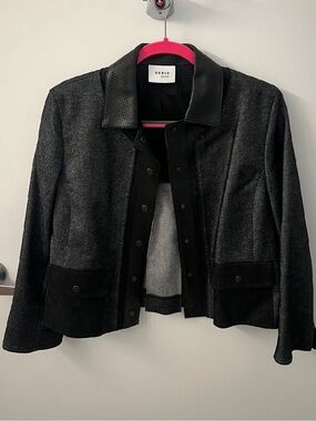 Akris Punto Denim and Leather Jacket
